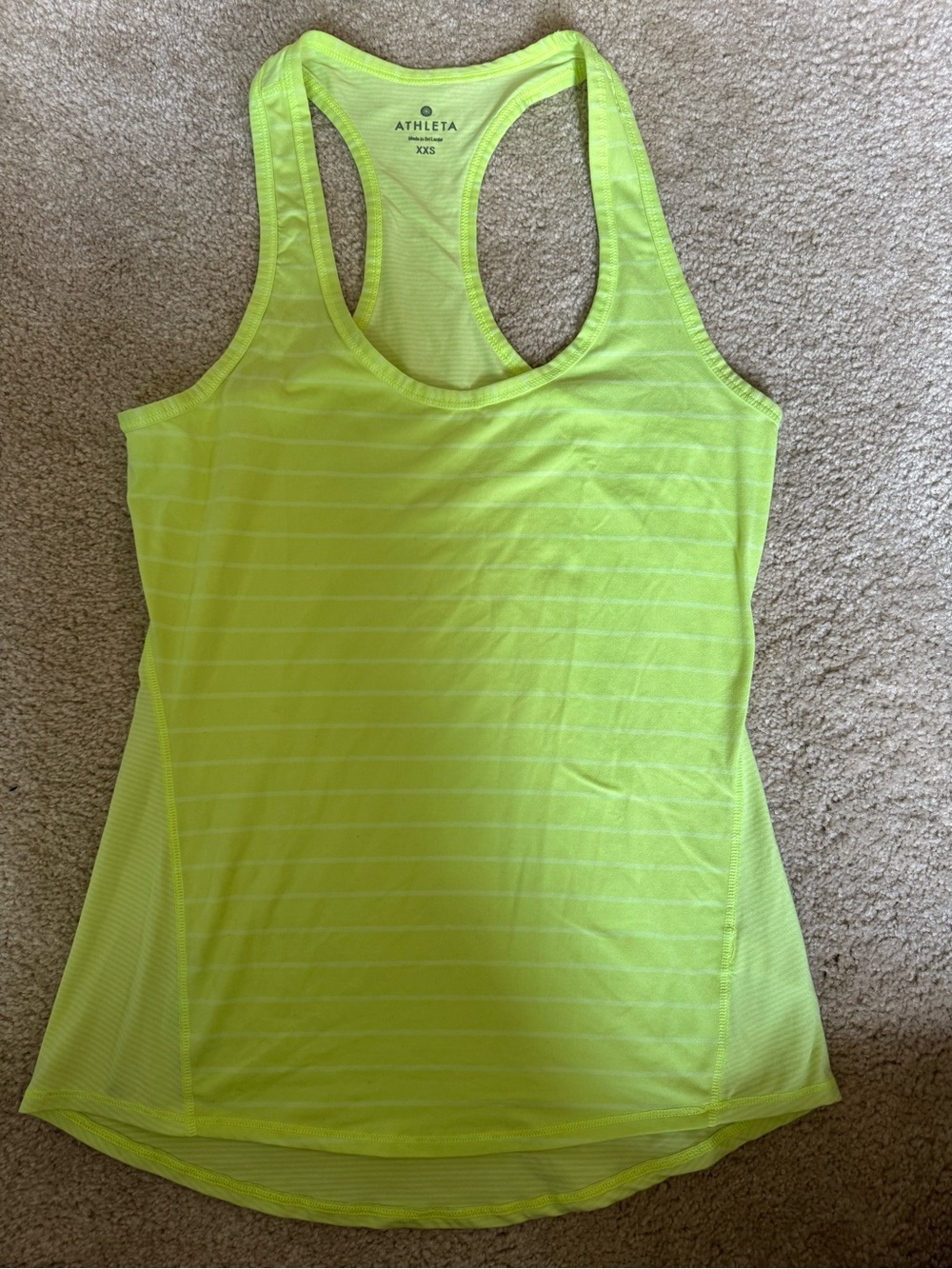 Athleta Bright Neon Yellow Racerback Performance Tank